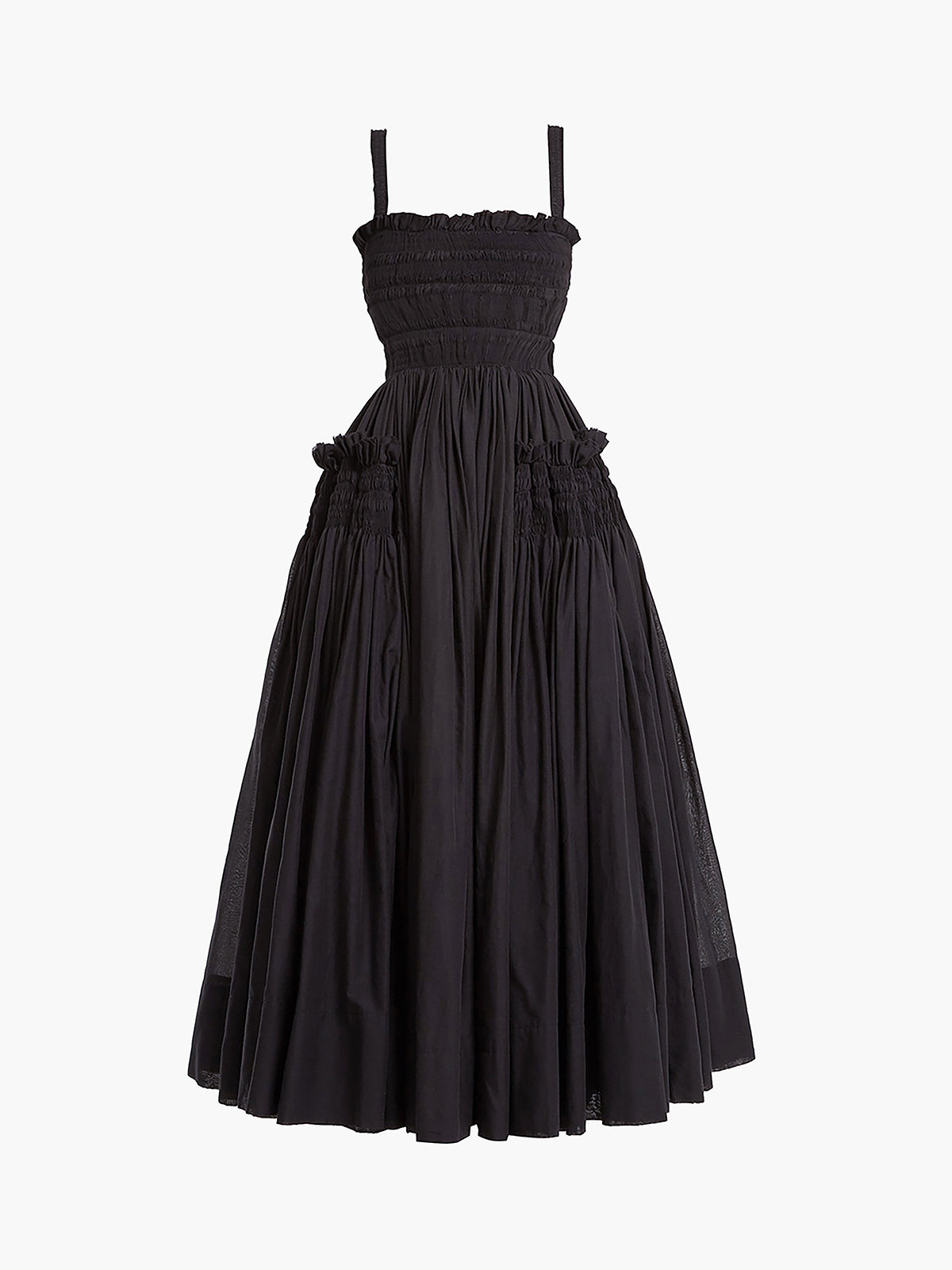 Robe longue smockée à volume dramatique