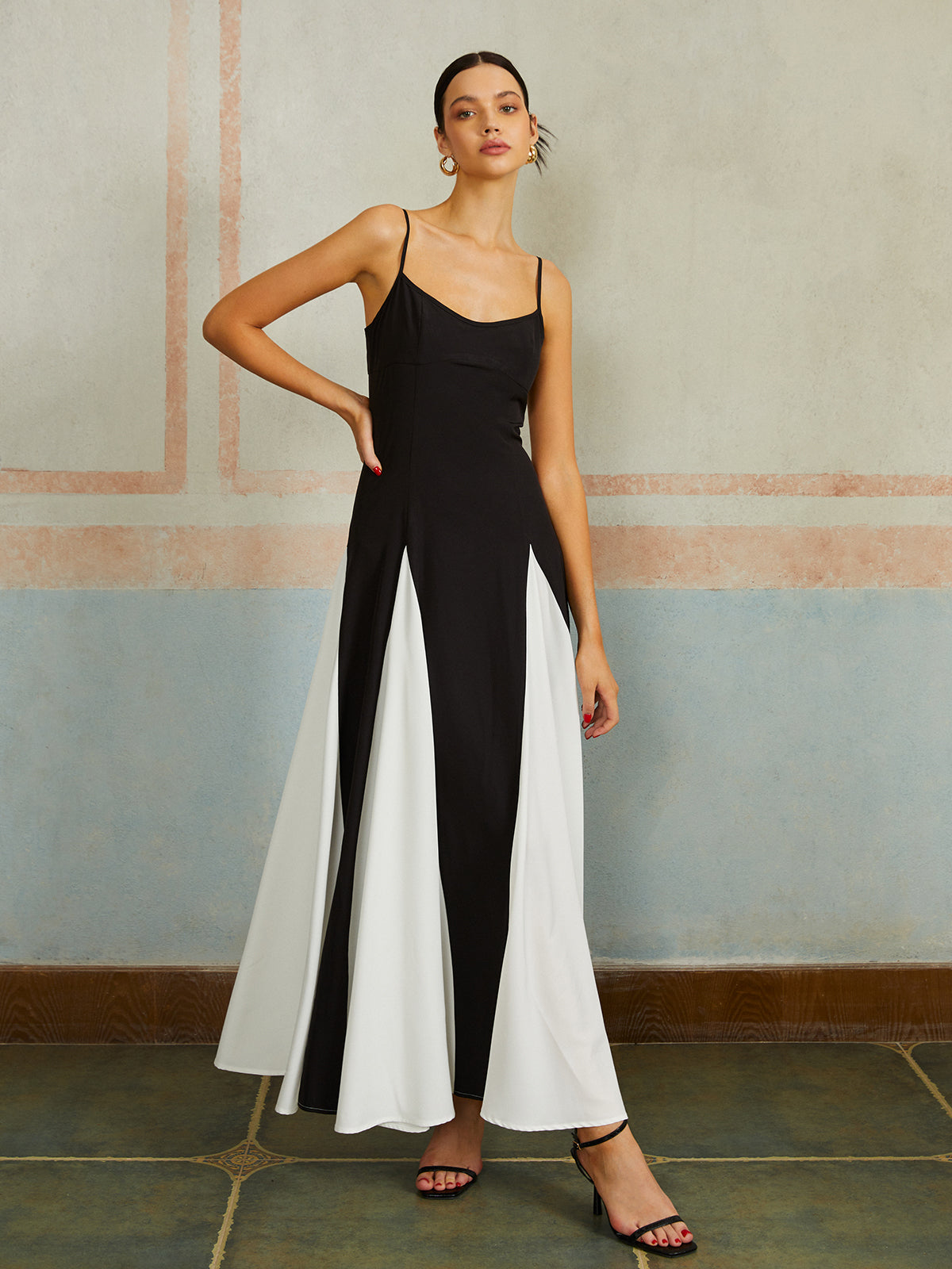 Robe longue bicolore