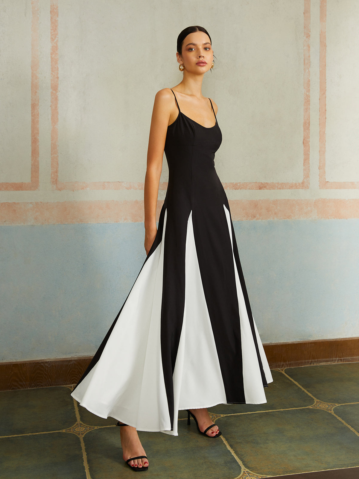 Robe longue bicolore