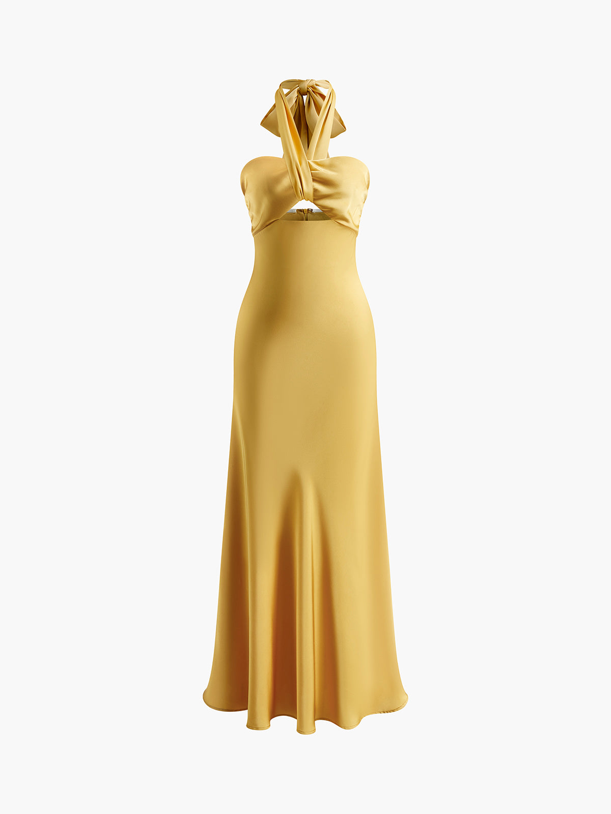 Robe longue satinée dos nu