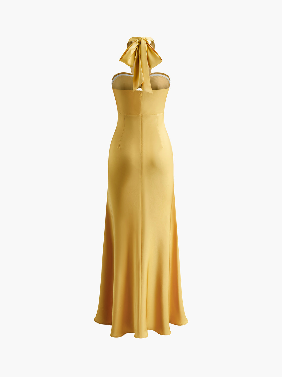Robe longue satinée dos nu