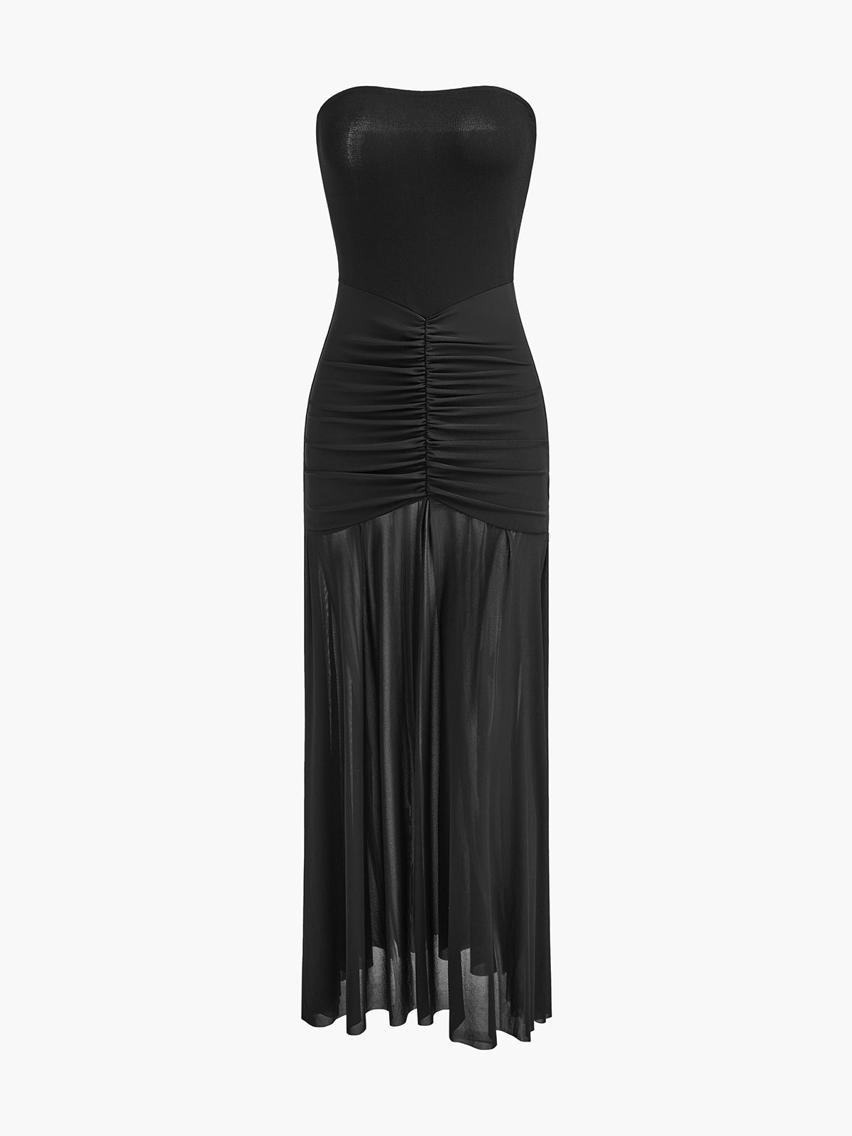 Robe longue off-shoulder drapée