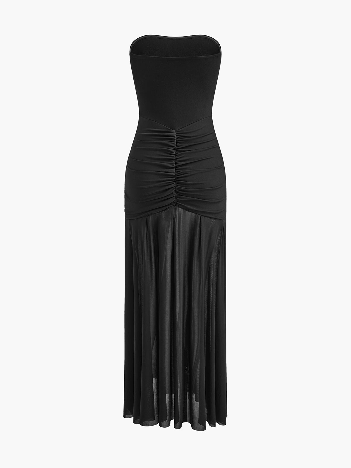 Robe longue off-shoulder drapée