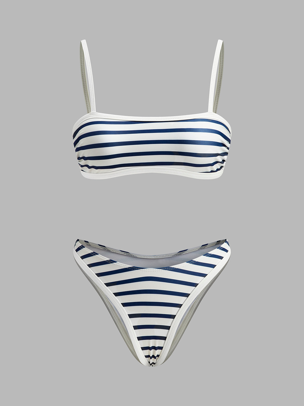 Bikini bandeau rayé