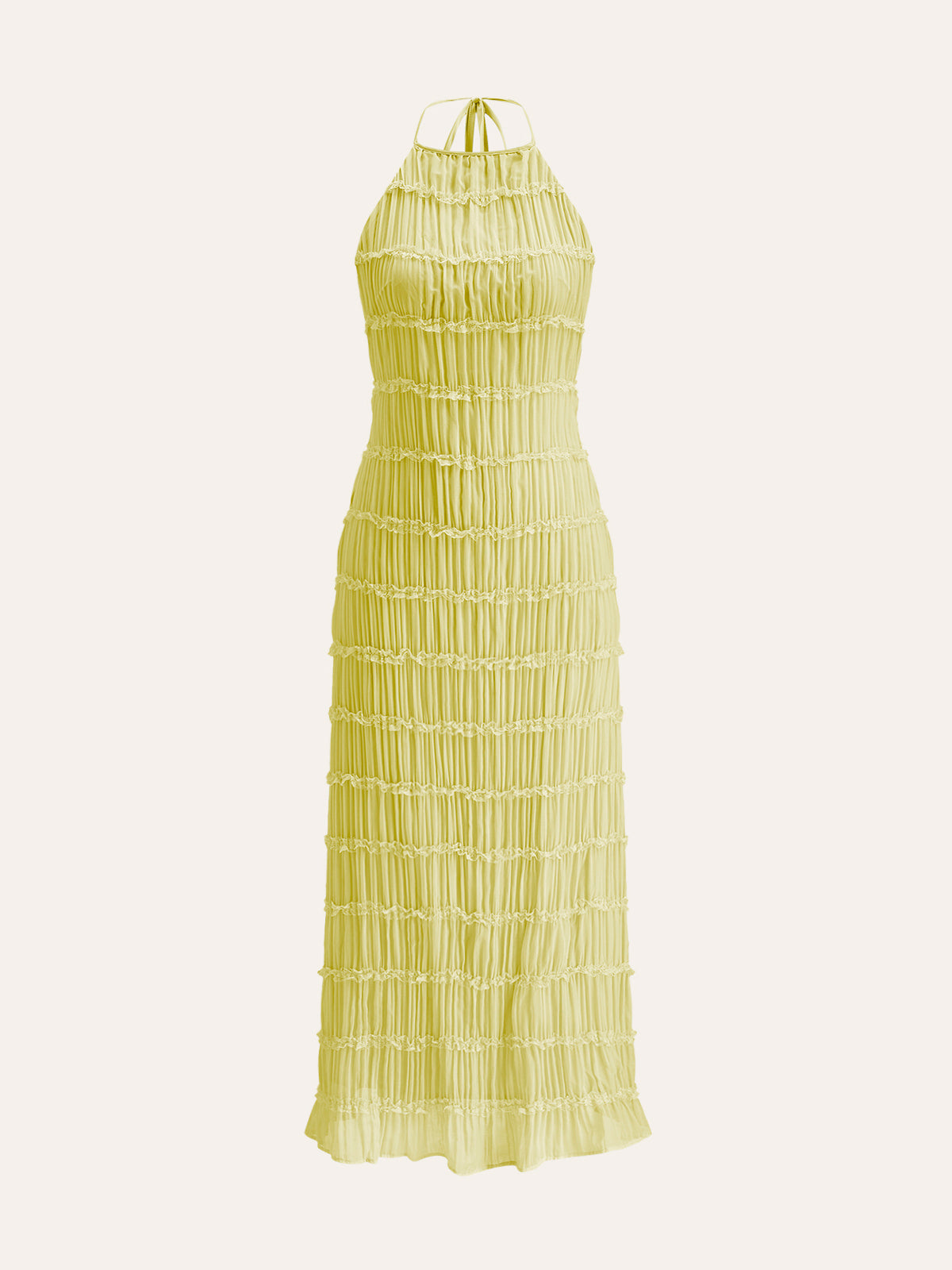 Robe longue à col noué