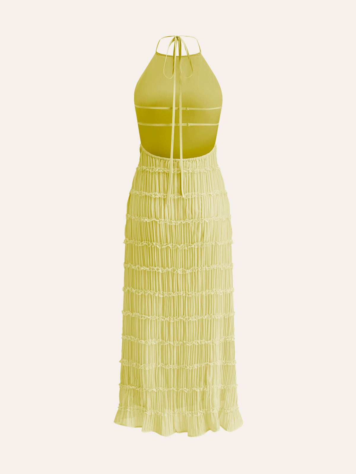 Robe longue à col noué