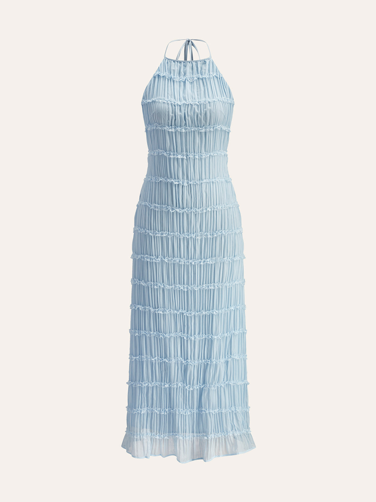 Robe longue à col noué