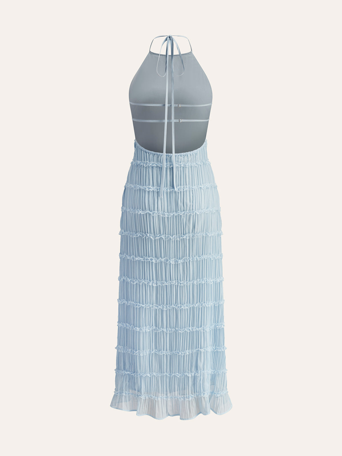 Robe longue à col noué