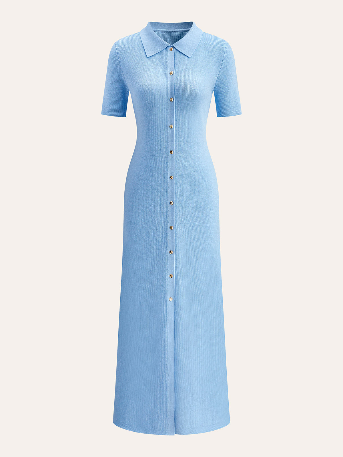 Robe boutonnée en maille côtelée
