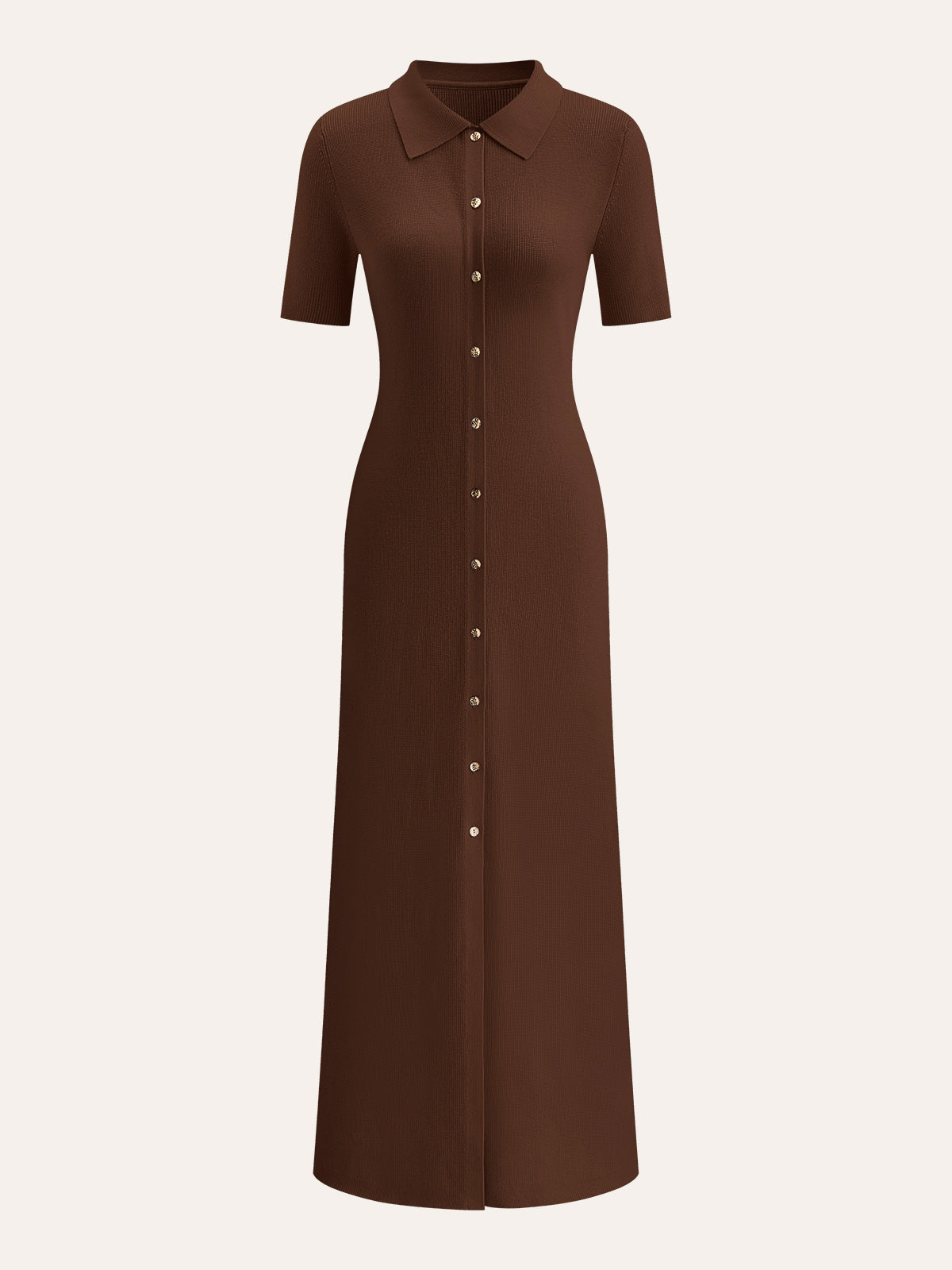 Robe boutonnée en maille côtelée