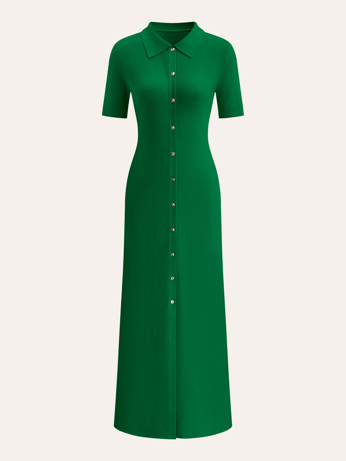 Robe boutonnée en maille côtelée