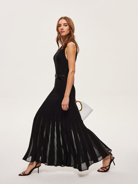 Robe longue plissée