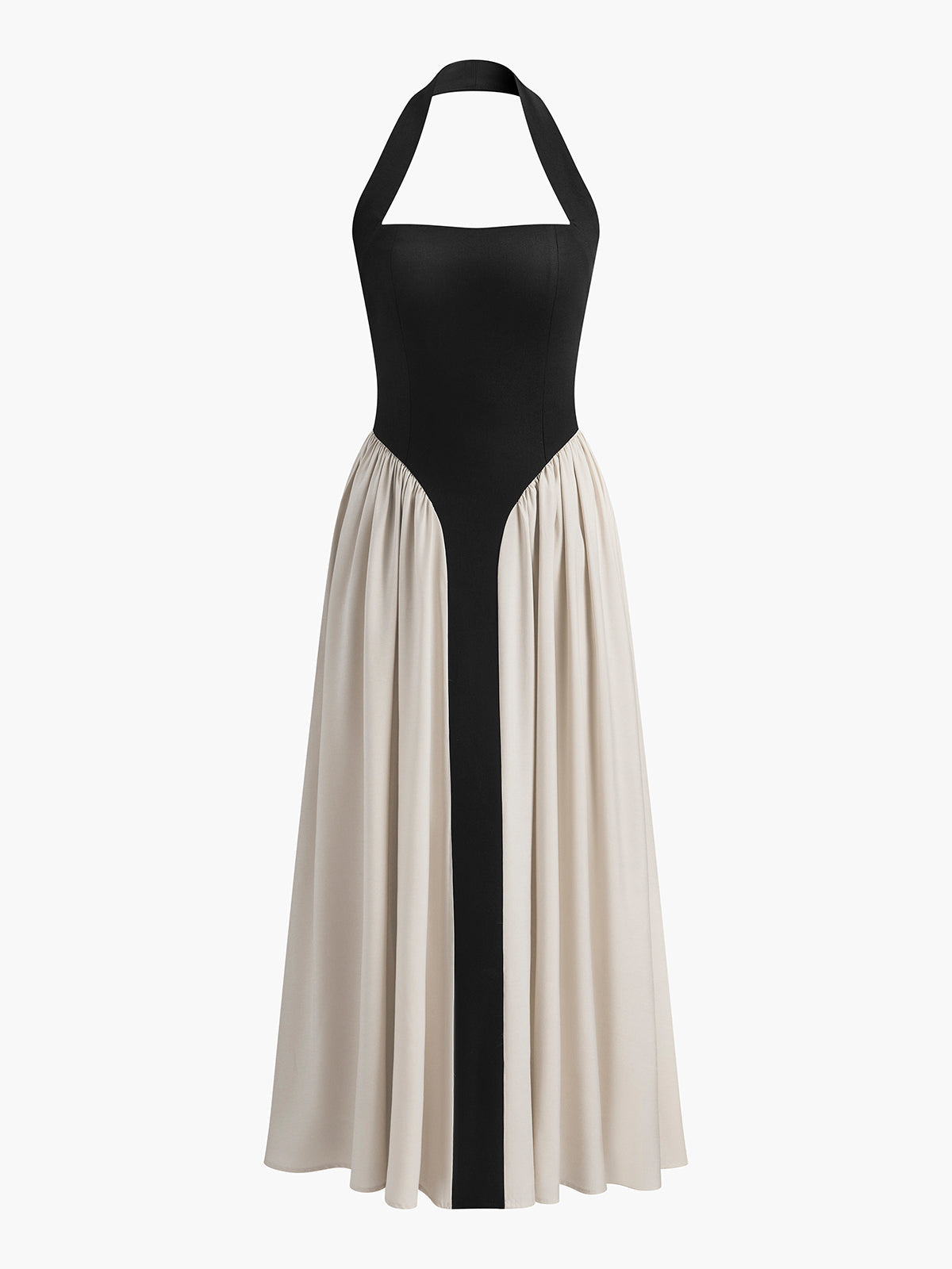 Robe longue bicolore dos nu