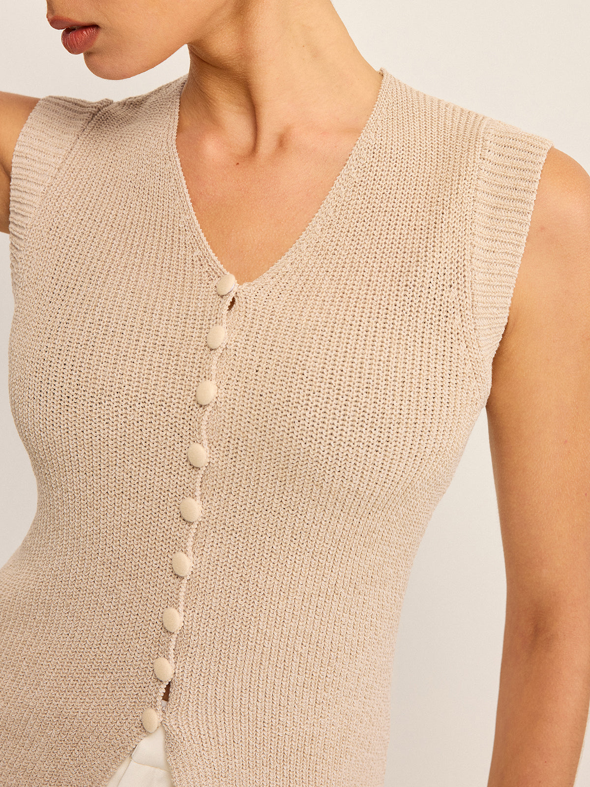 Top en maille avec détails de boutons