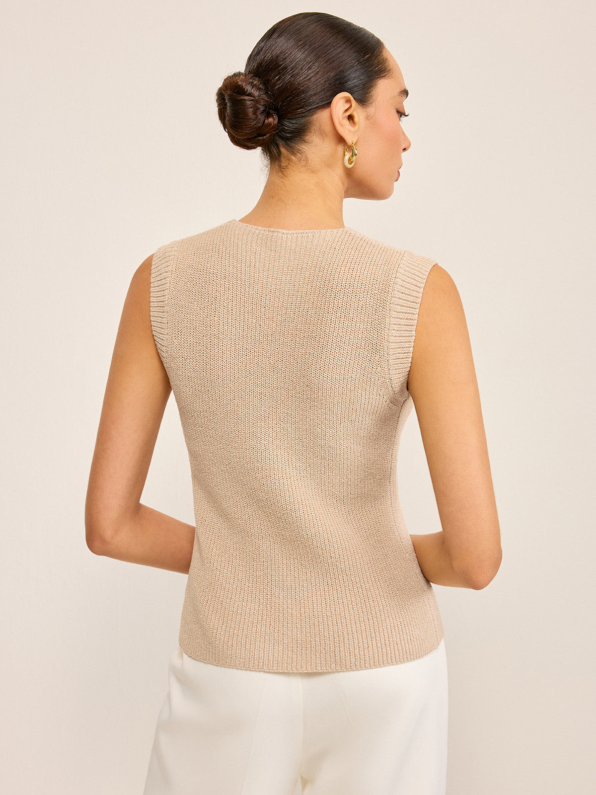 Top en maille avec détails de boutons