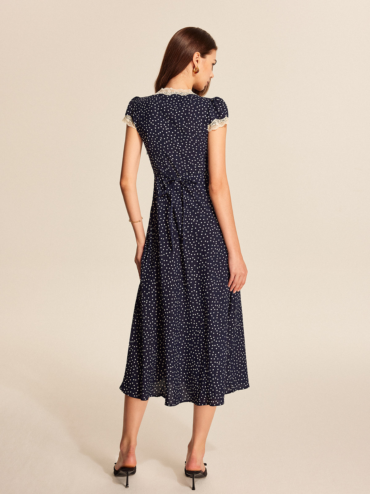 Robe midi à pois