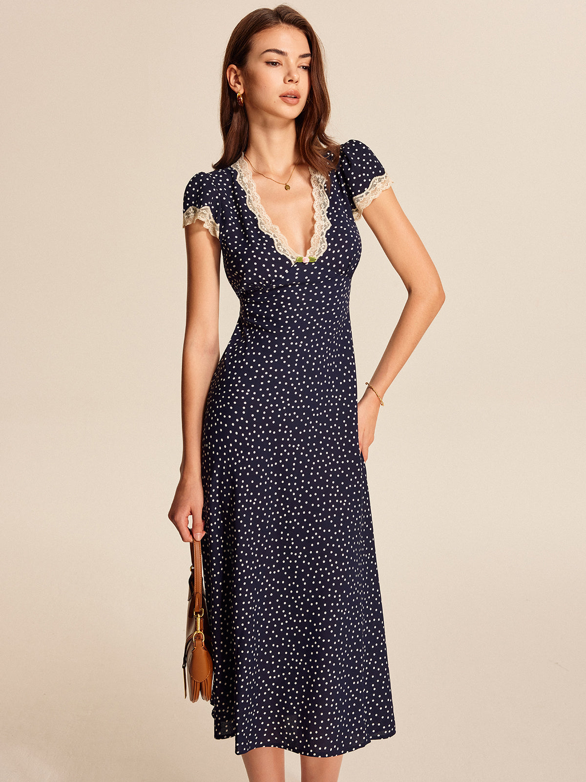 Robe midi à pois