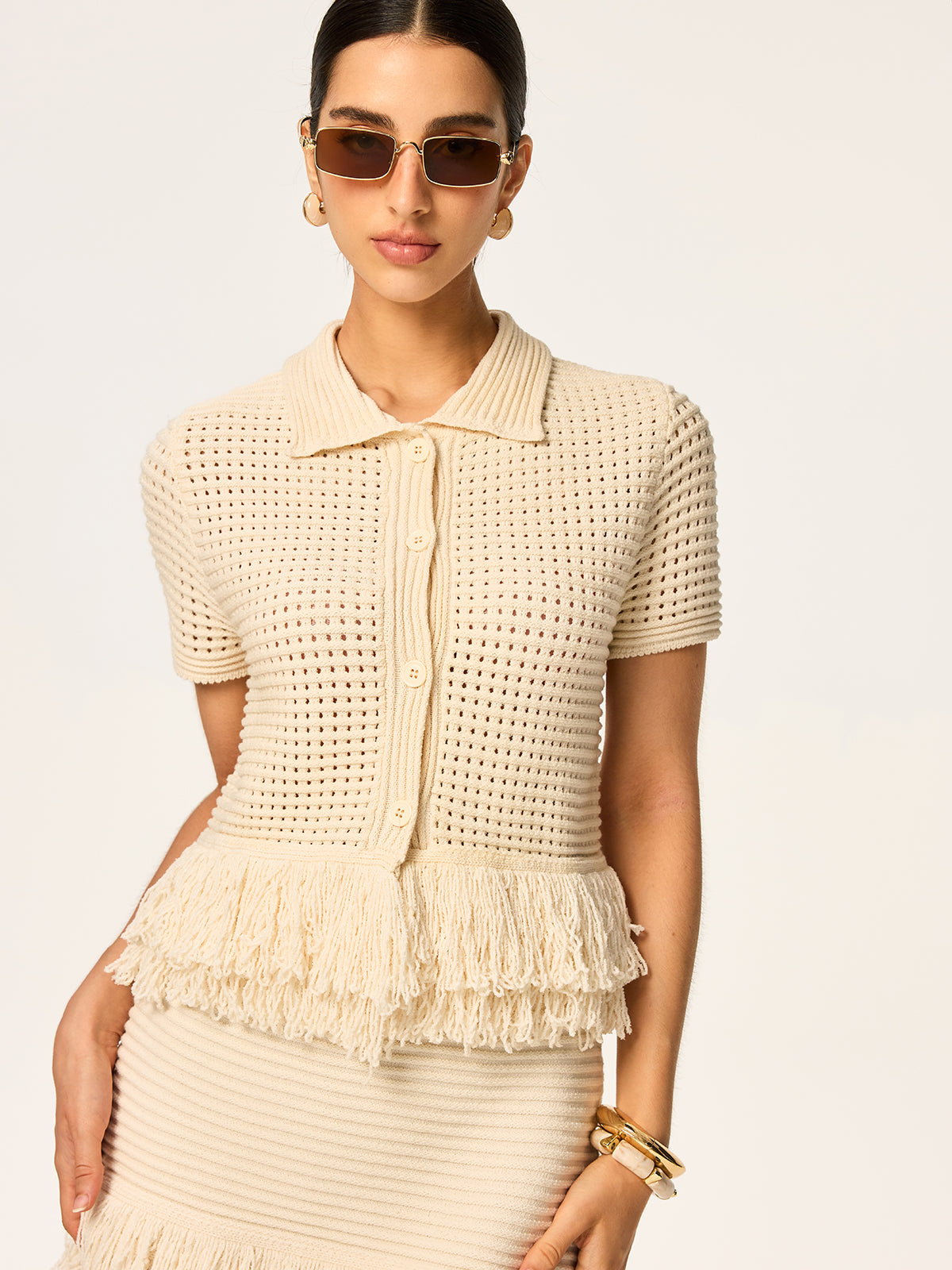 Haut crochet à franges
