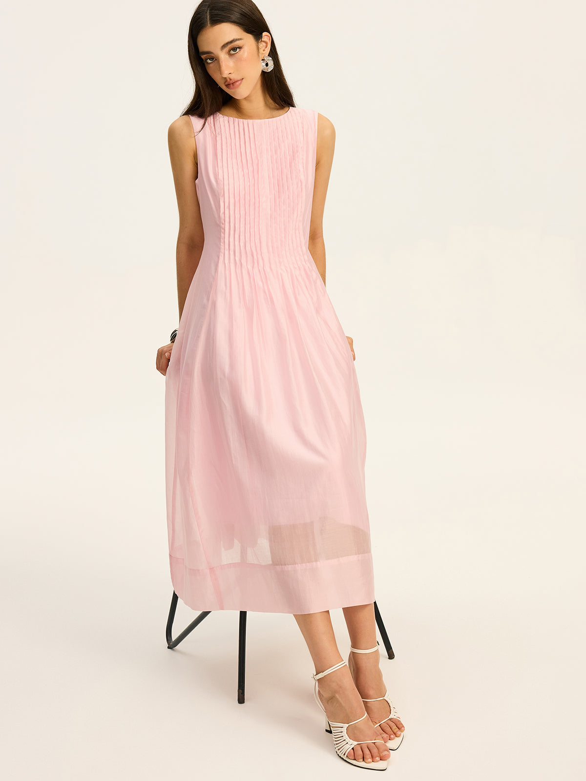 Robe midi plissée
