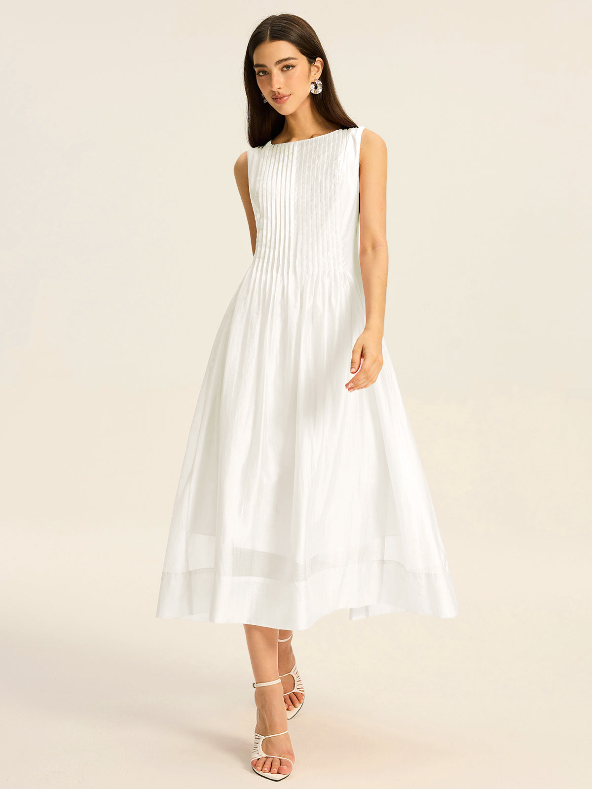 Robe midi plissée