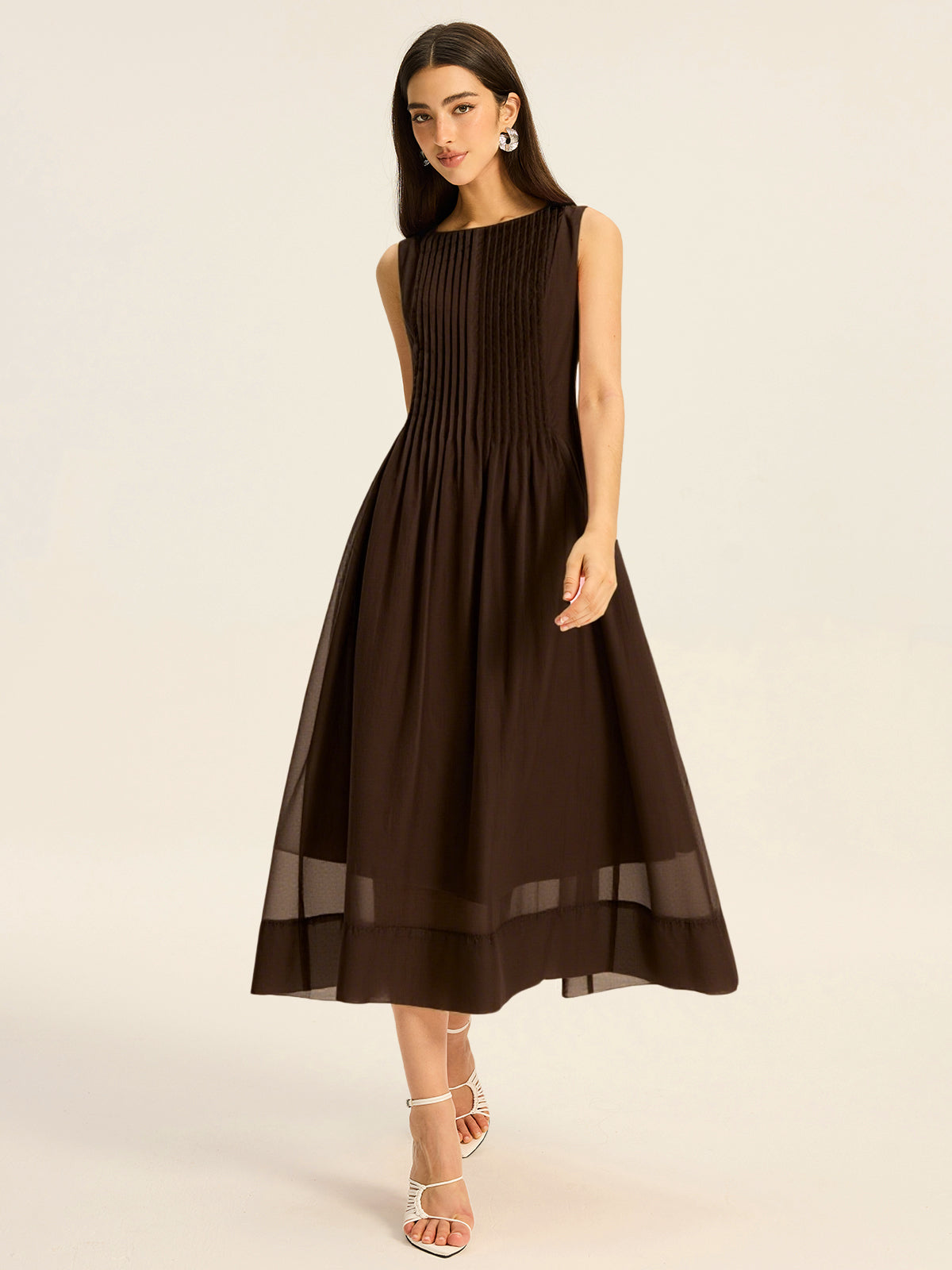 Robe midi plissée