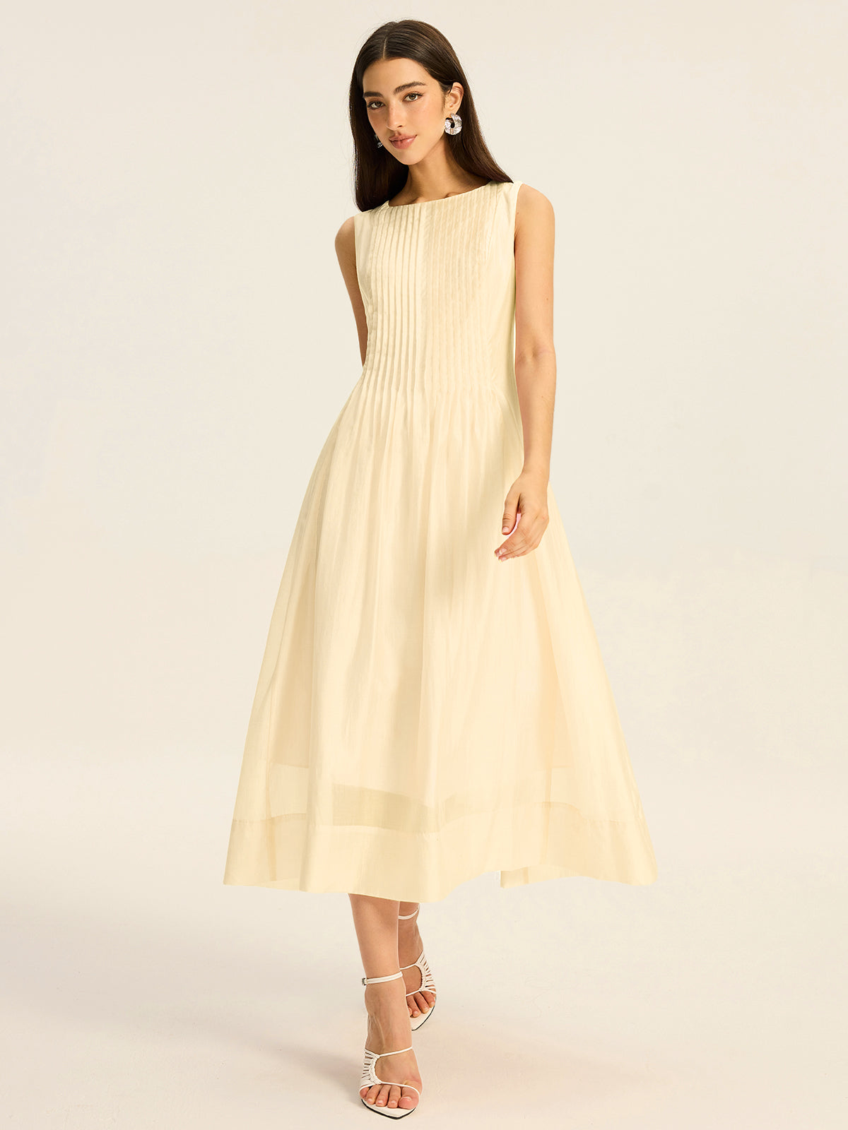 Robe midi plissée