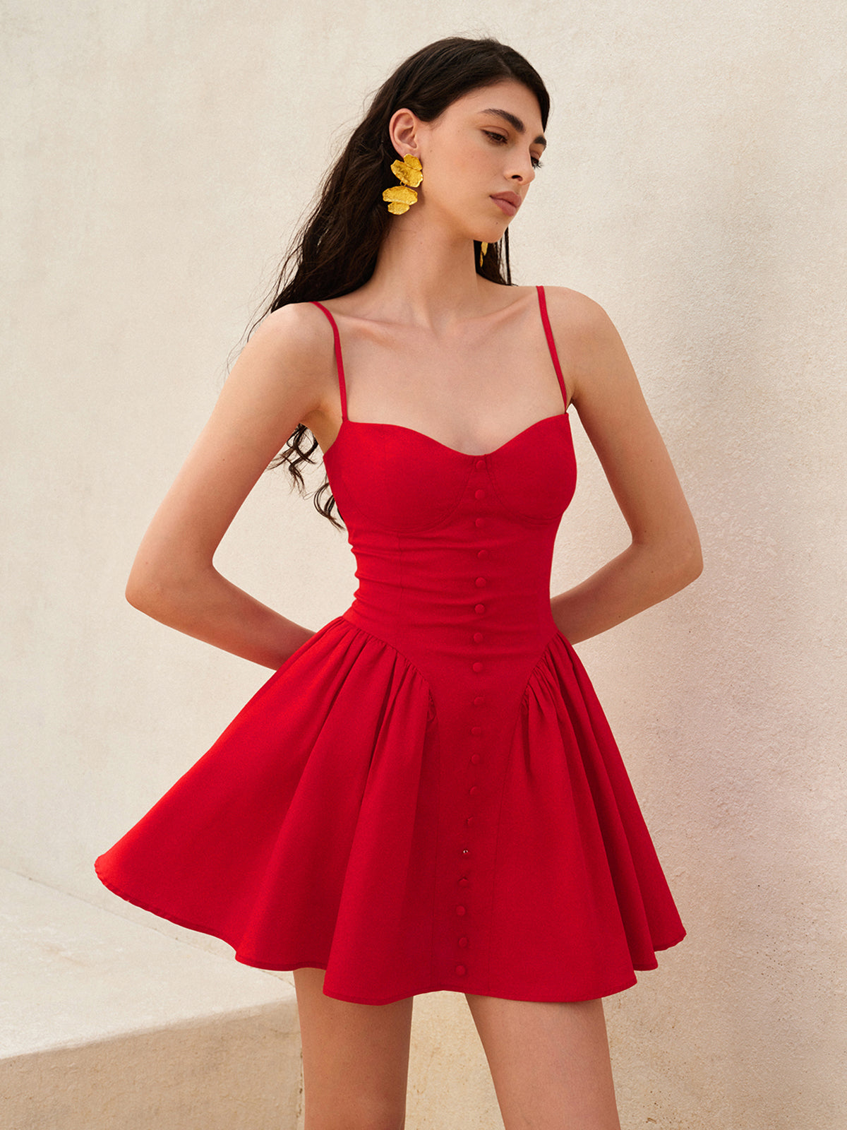 Robe patineuse boutonnée