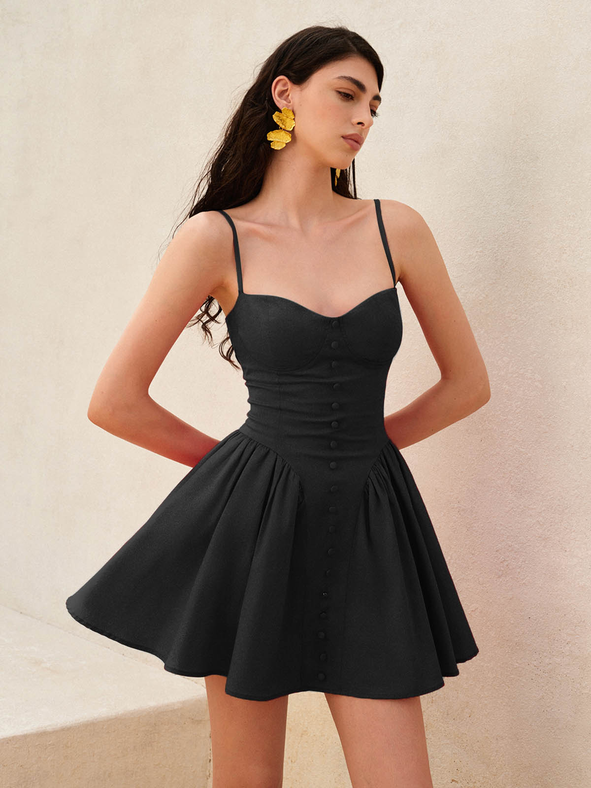 Robe patineuse boutonnée