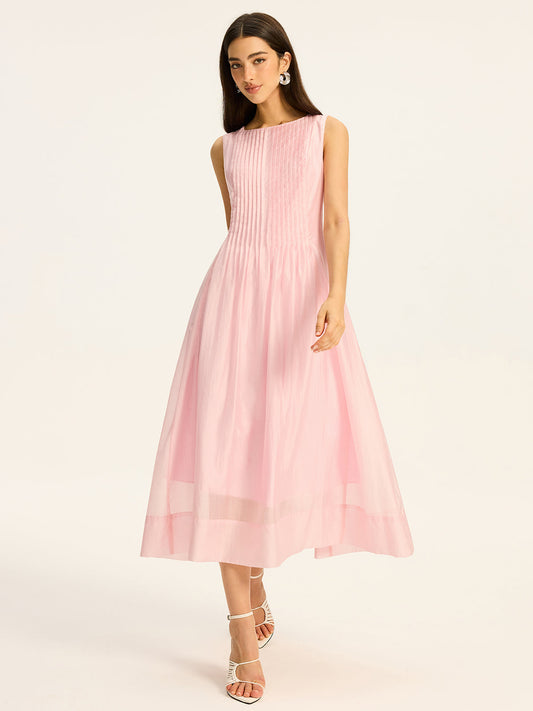 Robe midi plissée