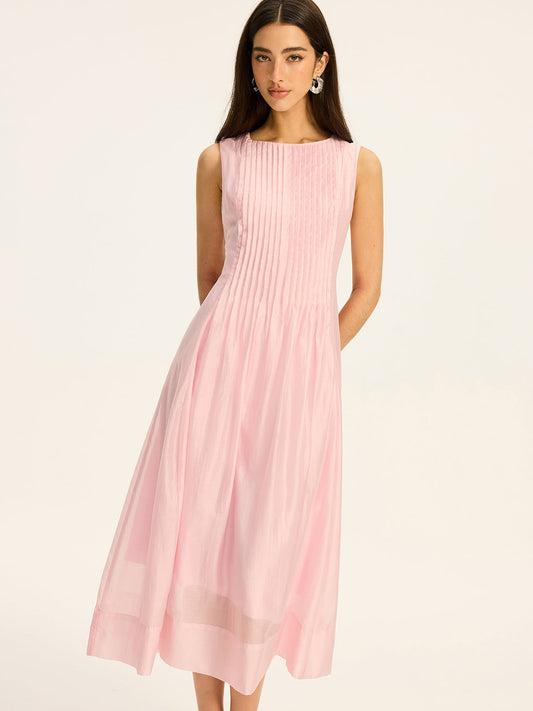 Robe midi plissée