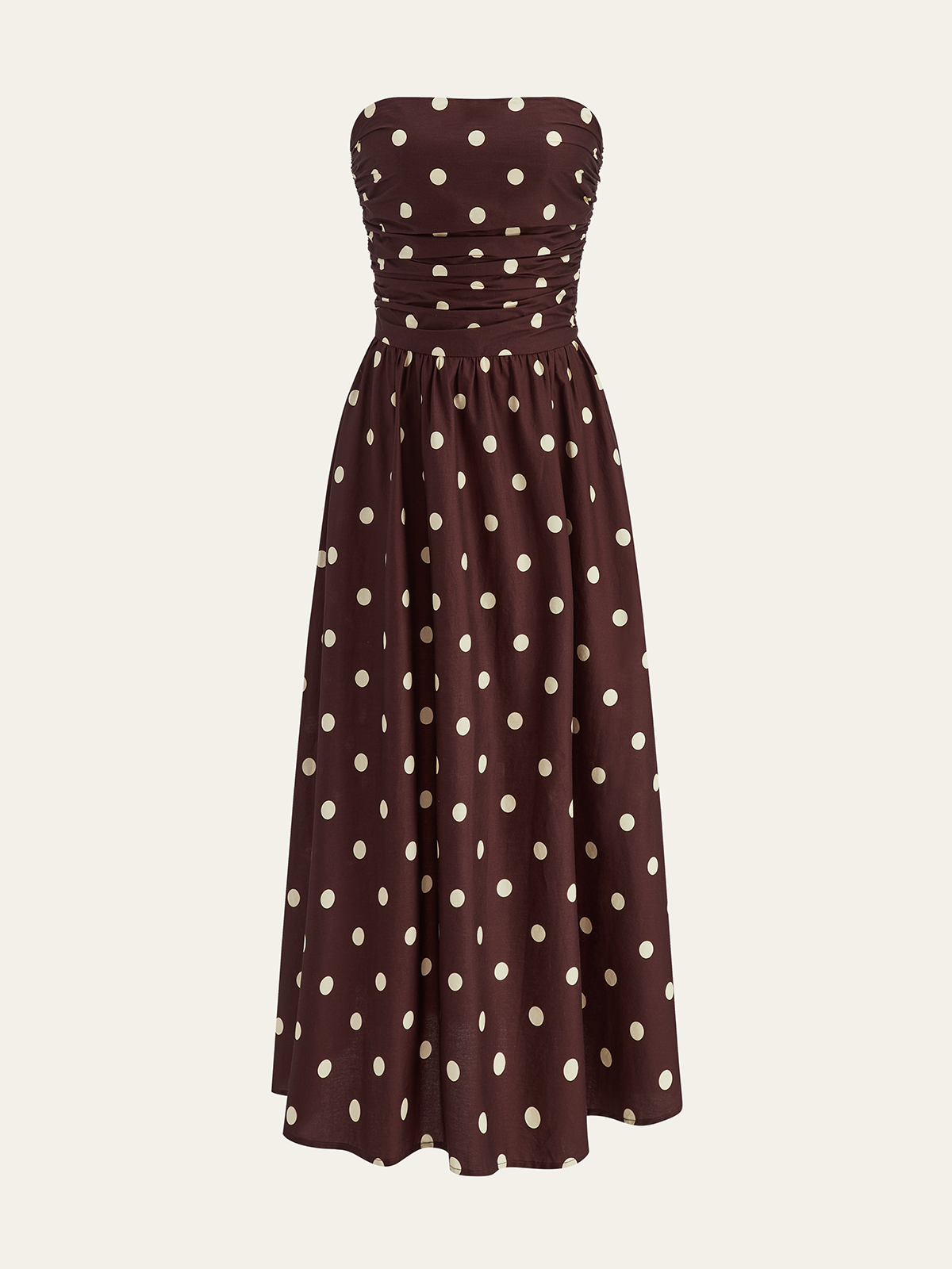 Robe bustier à pois longueur midi
