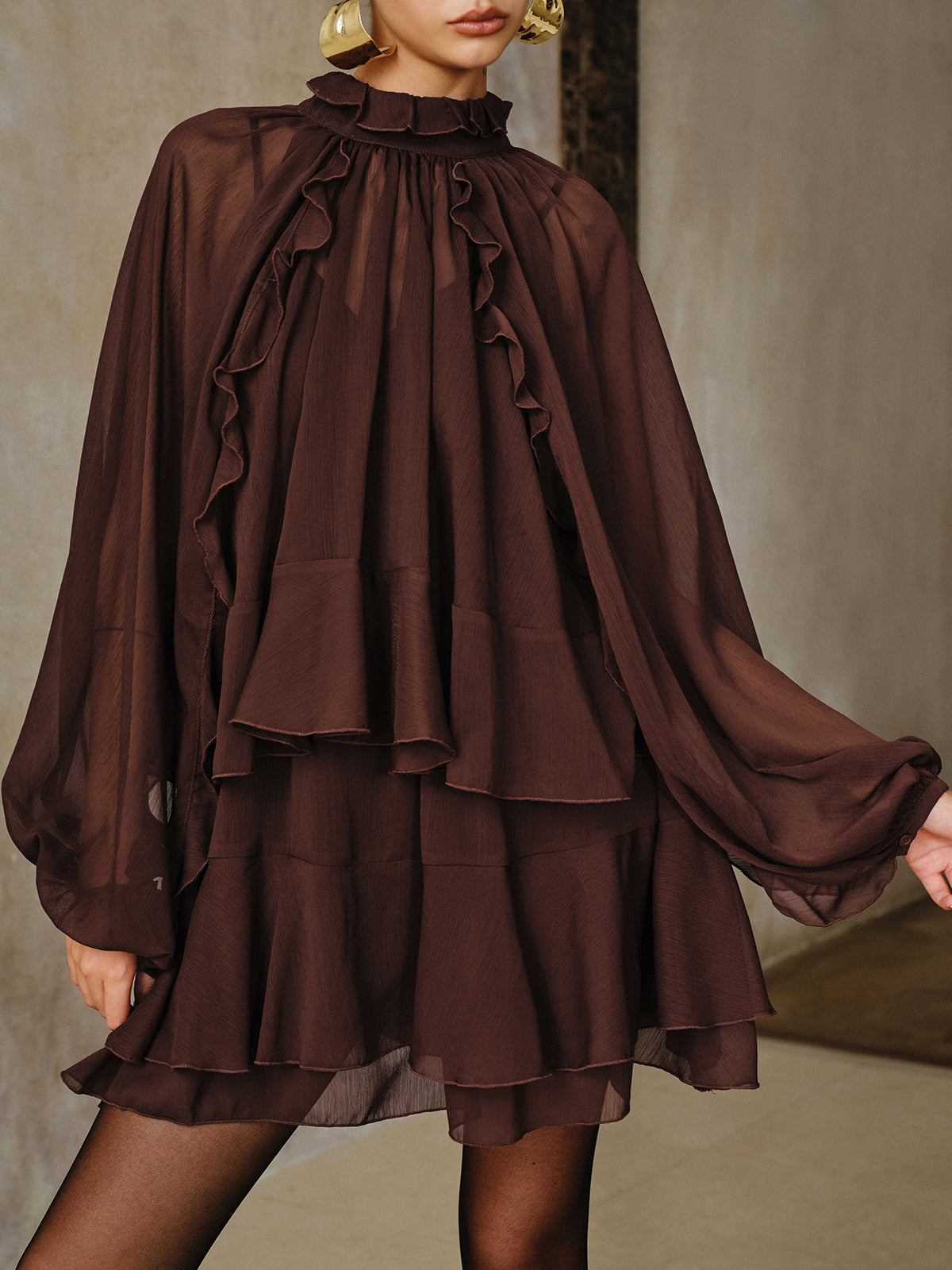Robe volantée en mousseline