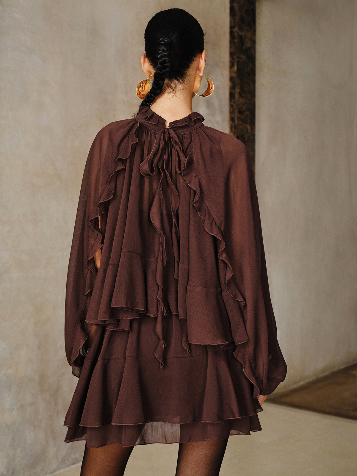 Robe volantée en mousseline